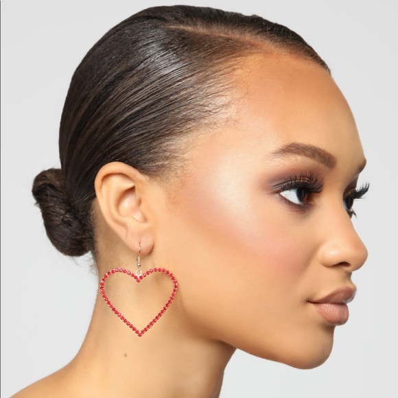 Fashion Nova Jewelry - Red heart Earrings by Fashion Nova